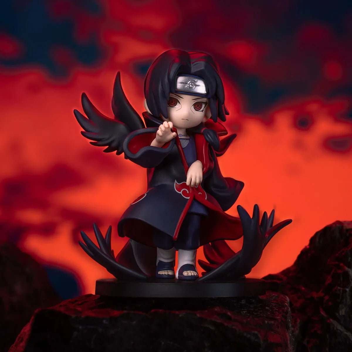 Pop Mart blind box Naruto Shippuden red Akatsuki member figure dramatic lighting - Overrated Korean Beauty & More