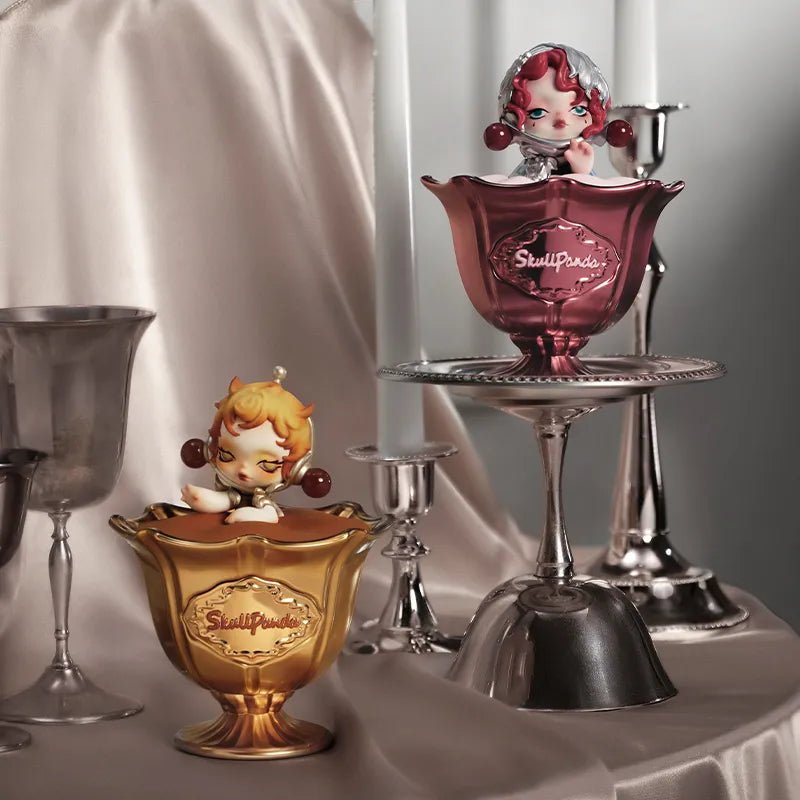Pop Mart scented candle Skullpanda PVC lid decoration close-up detail - Overrated Korean Beauty & More
