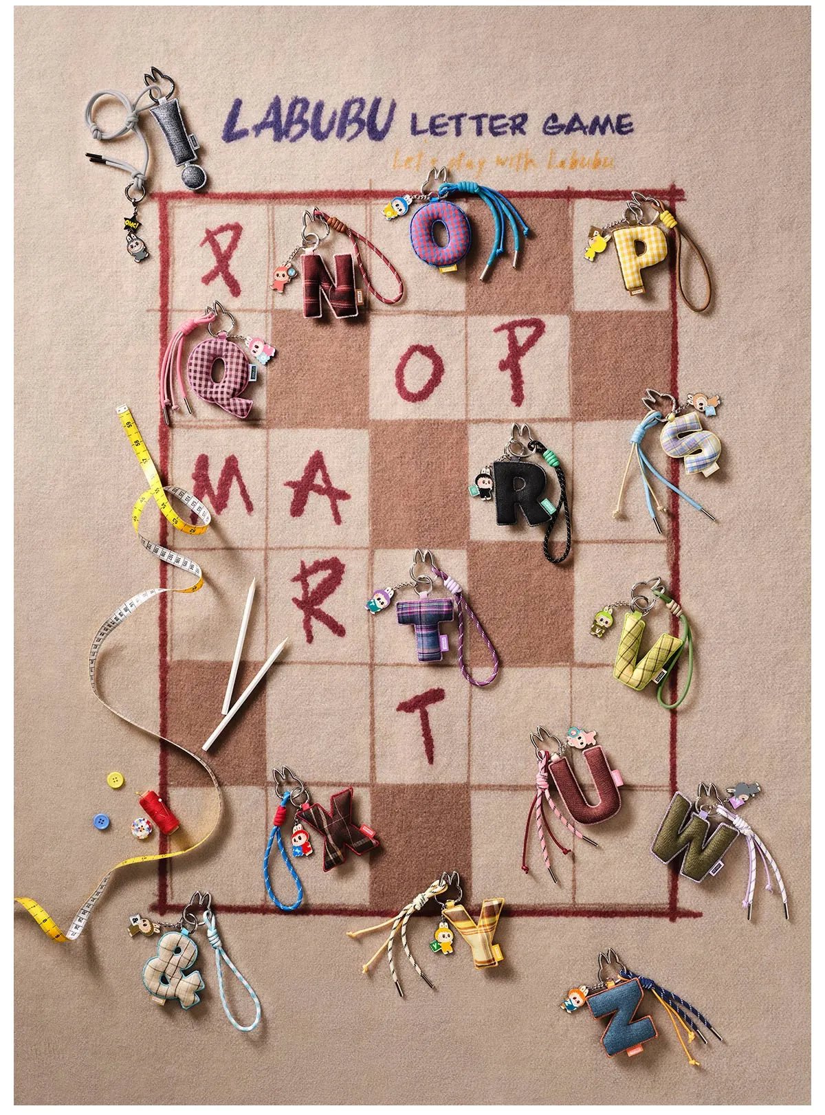 Pop Mart The Monsters Labubu Pin for Love Series - Letter Pendant Blind Box - OVERRATED