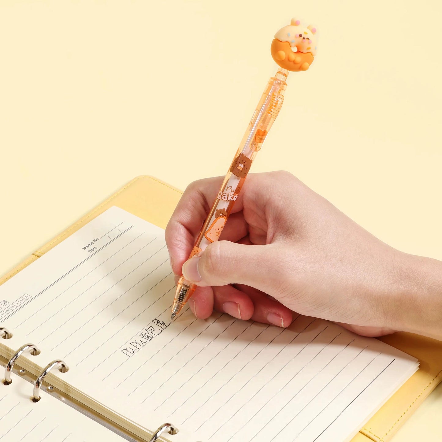 Kawaii gel pen Pupu Bakery croissant character topper packaging - Overrated Korean Beauty & More