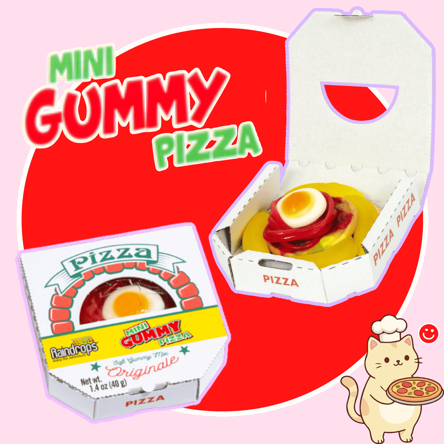 kawaii candy snacks raindrops mini gummi pizza novelty candy - Overrated Korean Beauty & More