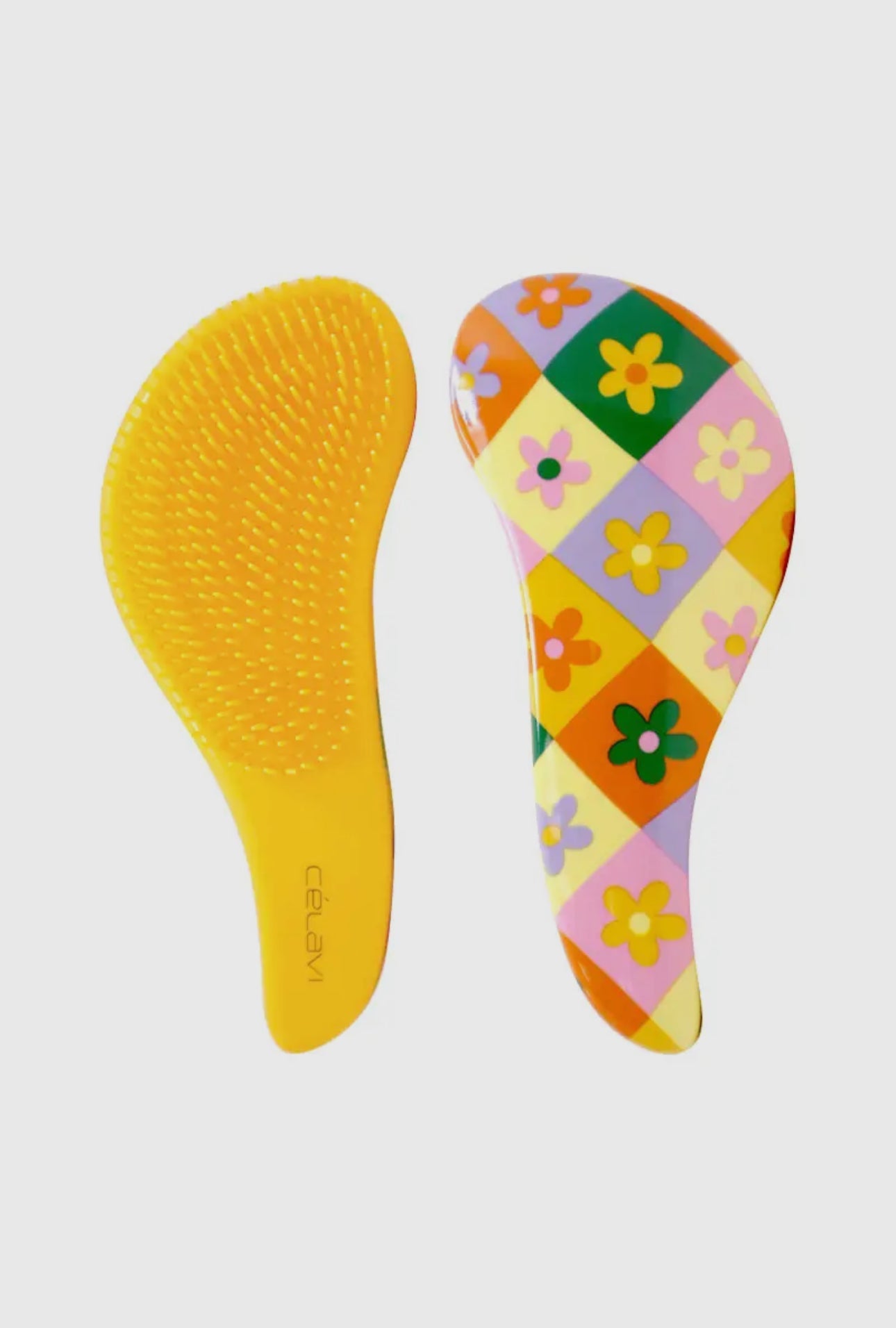 Retro Flower Print Detangling Hair Brush - OVERRATED