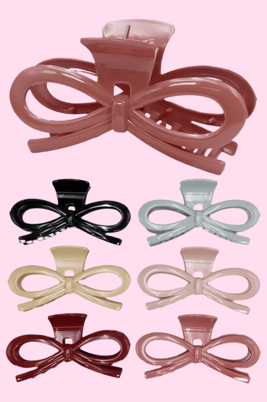 Ribbon Glossy Earth Tone Hair Claw - OVERRATED