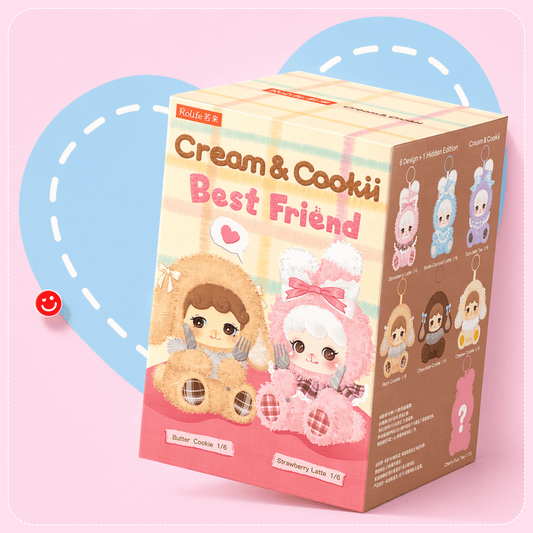 Rolife Cream Cookii Bunny blind box package front view - Overrated Korean Beauty & More