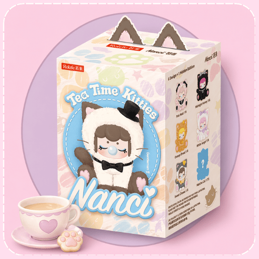 Rolife Nanci plush blind box Tea Time Kitties series packaging - Overrated Korean Beauty & More