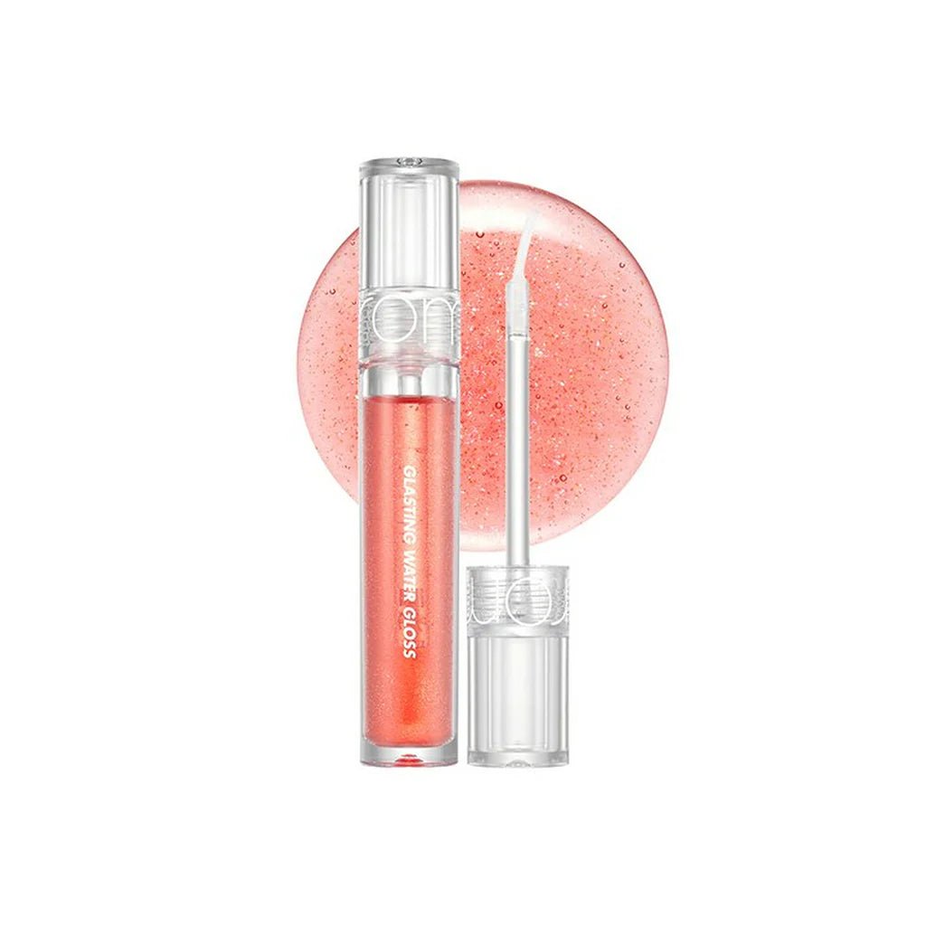 Korean lip gloss coral peach shade water texture swatch - Overrated Korean Beauty & More