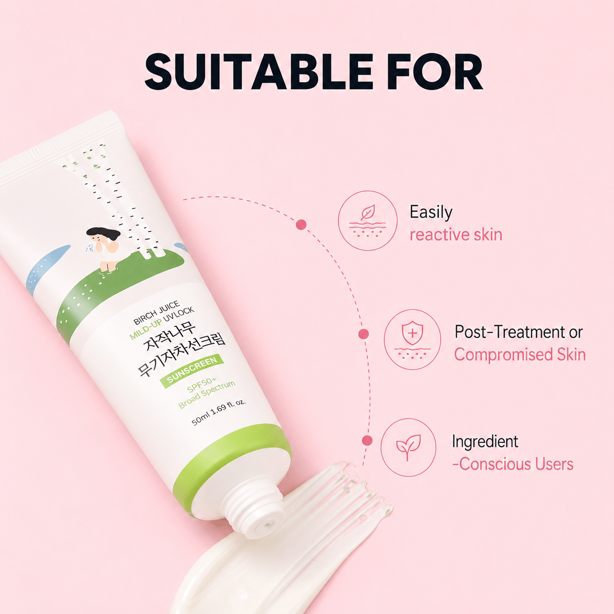 Round Lab Birch Mild - Up Sunscreen UVLock SPF 50+ Broad Spectrum - OVERRATED