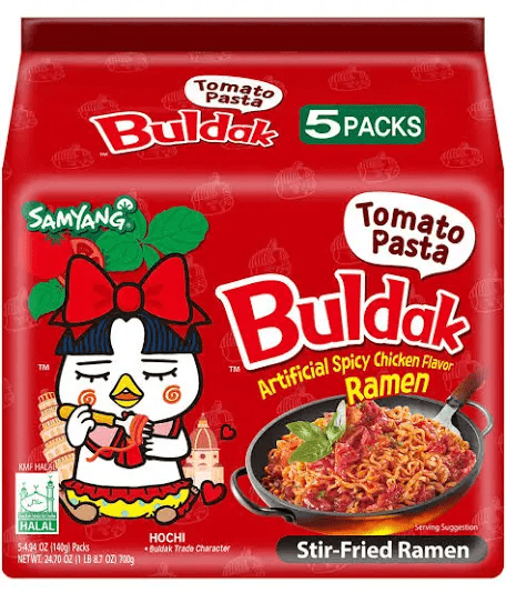 Samyang 5 Pack Buldak Tomato Pasta Spicy Chicken Flavor Ramen - OVERRATED