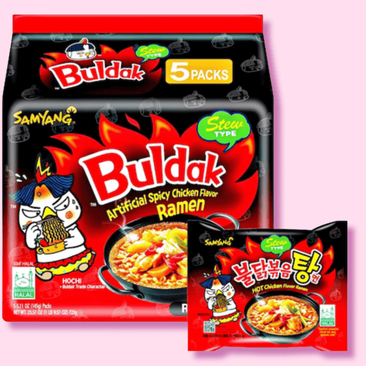 Samyang Buldak Korean Hot Spicy Chicken Stir - Fried Ramyun Noodles 4.94 oz Pack of 5 - OVERRATED
