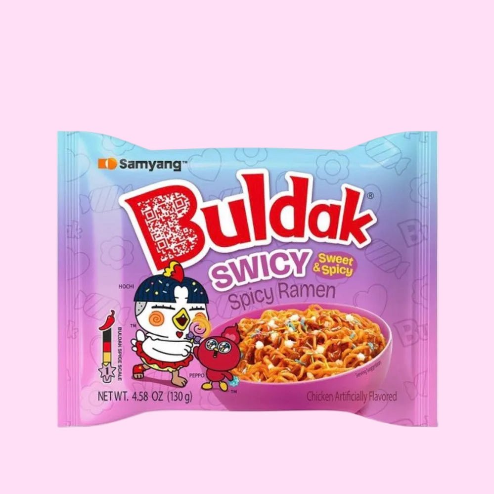 Samyang Buldak Swicy ramen cooked bowl sweet spicy Korean noodles styled Korea - Overrated Korean Beauty & More