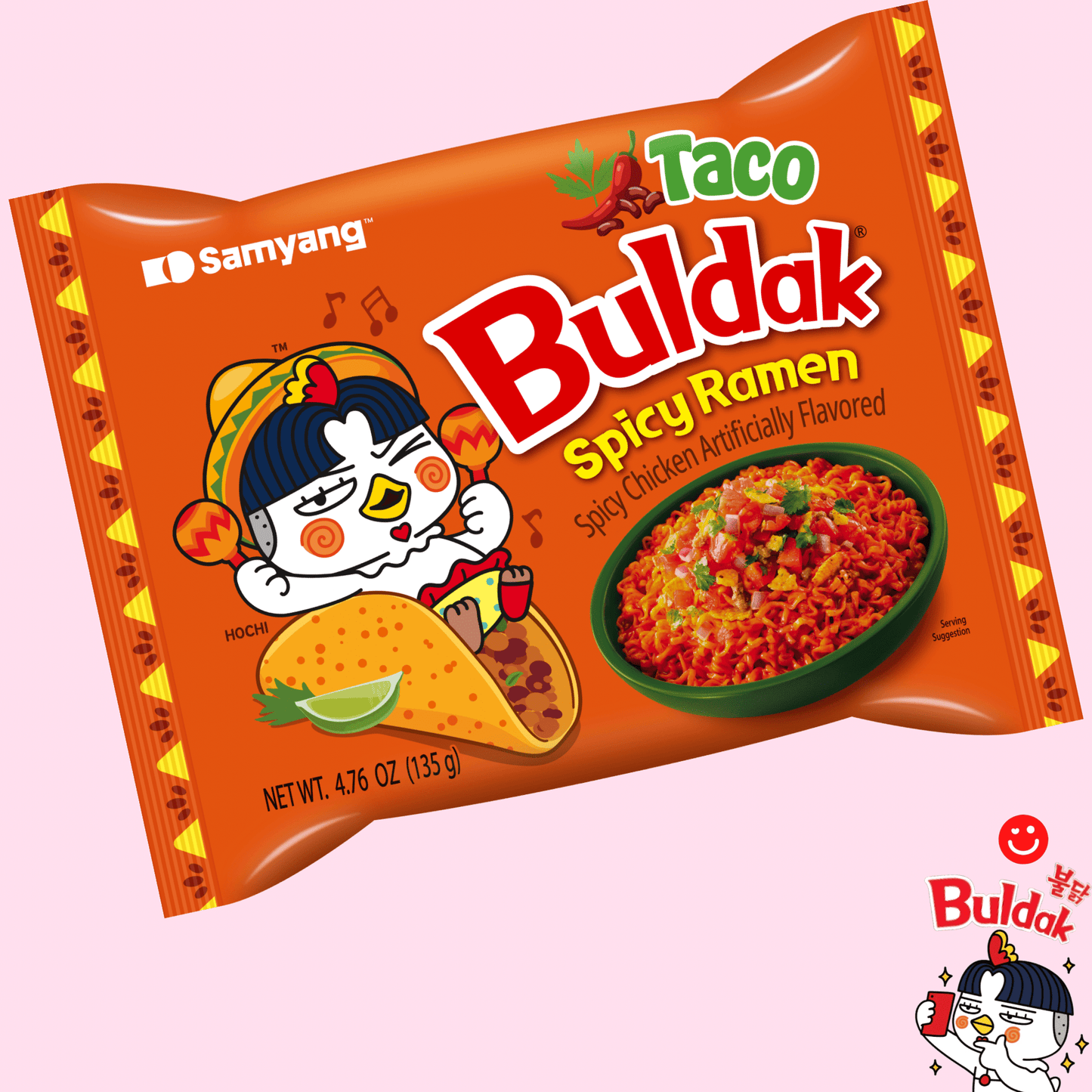 Samyang Buldak Taco Spicy Ramen Noodles 5 Pack - OVERRATED