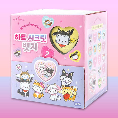 Sanrio Characters Heart Secret Deco Badge Blind Box - OVERRATED