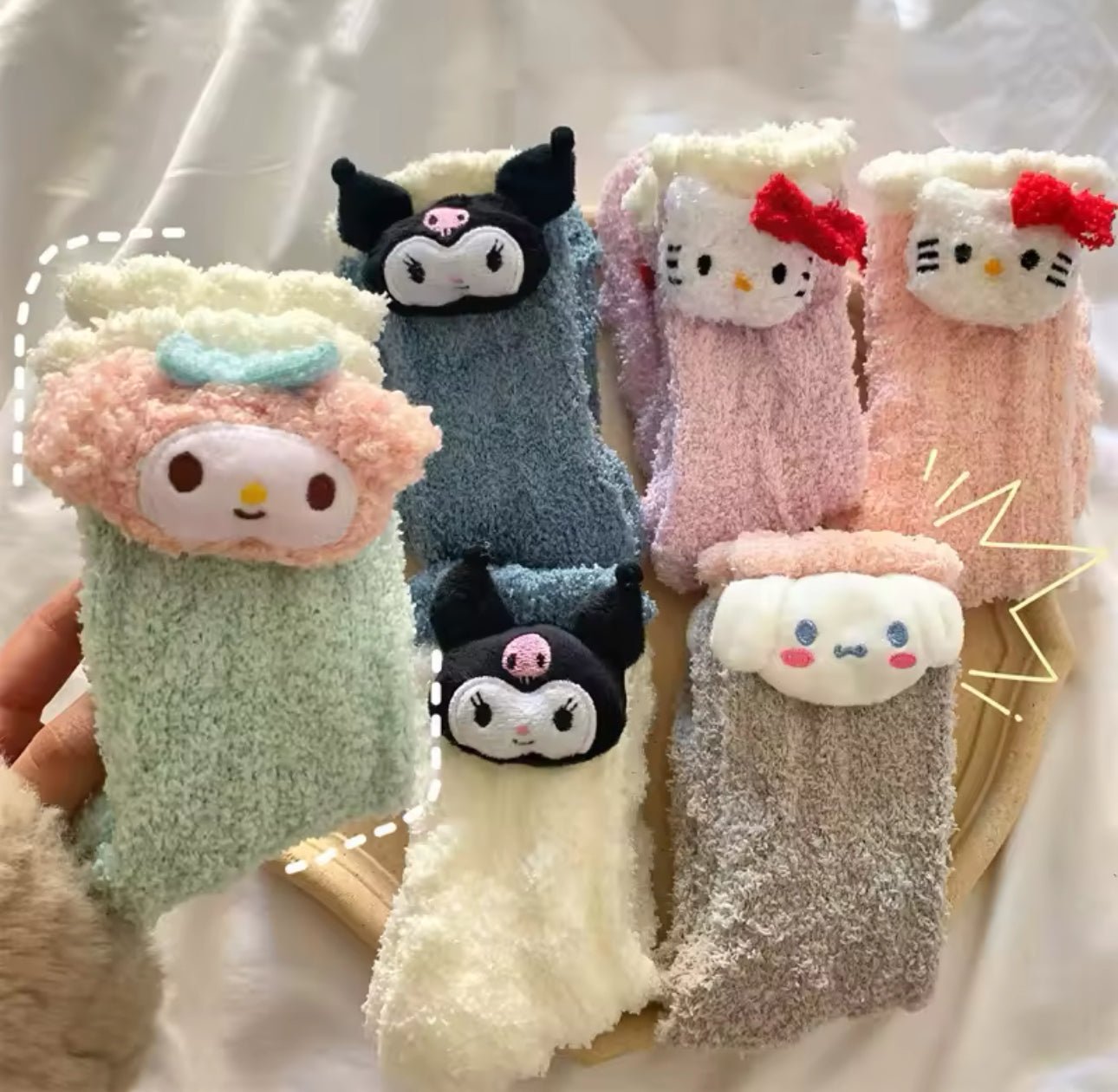 Sanrio Characters Kawaii Fuzzy Fleece Socks - OVERRATED