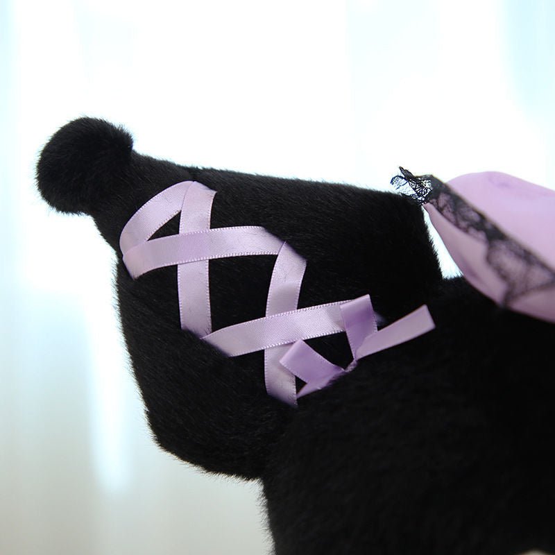 Sanrio Characters Kuromi Black Lolita Dress With Corset Ribbon Details Plushie - OVERRATED