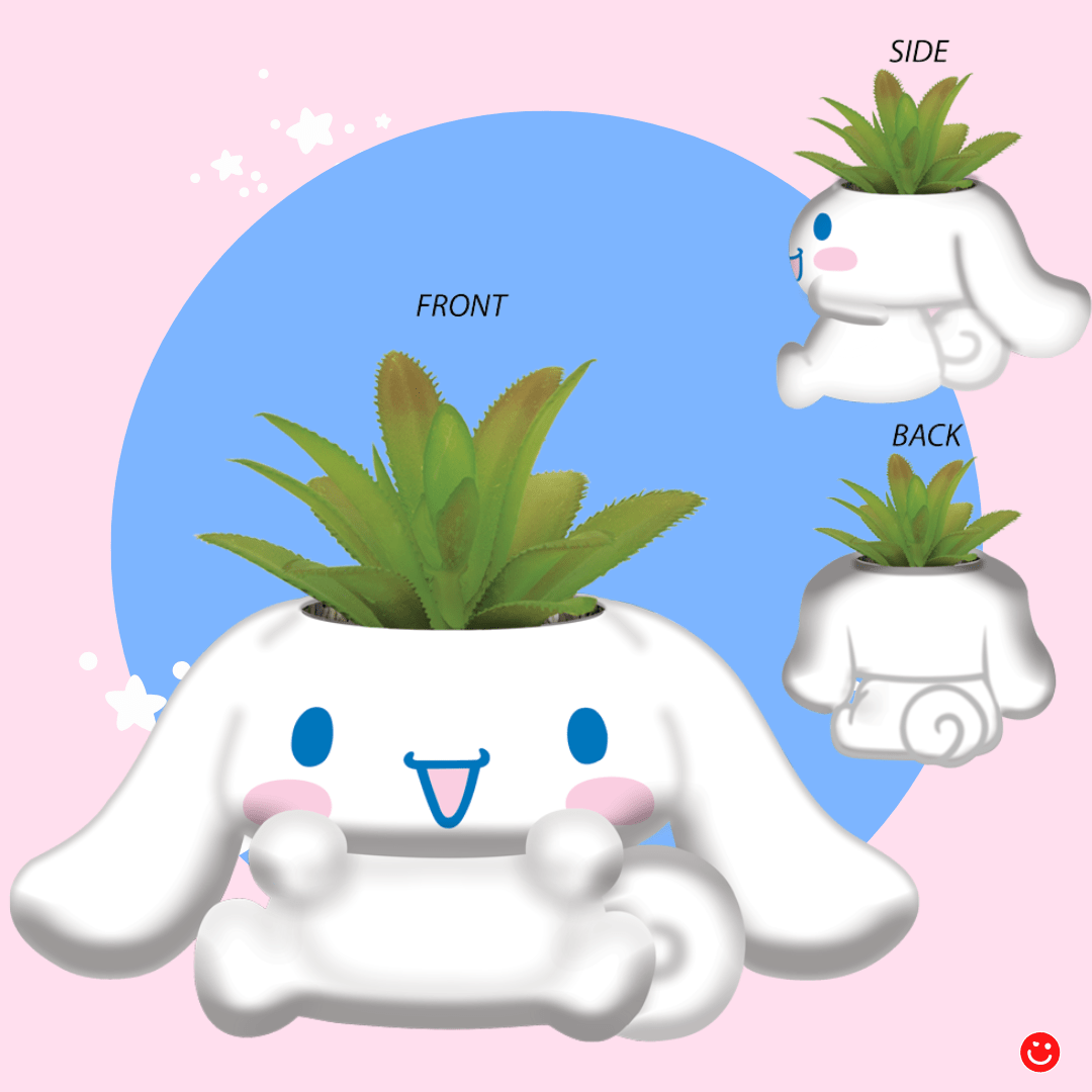 Sanrio Cinnamaroll Mini Ceramic Planter w/ Faux Plant - OVERRATED
