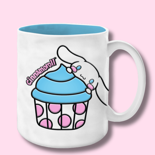 Sanrio Cinnamoroll Cupcake Name Wax Resist 17oz Ceramic Pottery Mug - OVERRATED