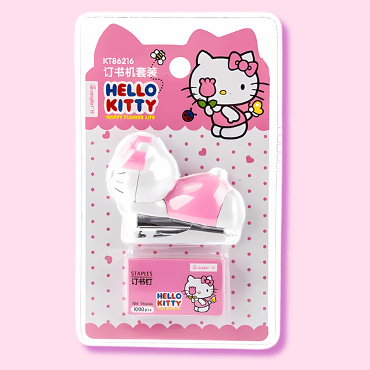 Sanrio Hello Kitty Kawaii Happy Flower Mini Stapler Set - OVERRATED