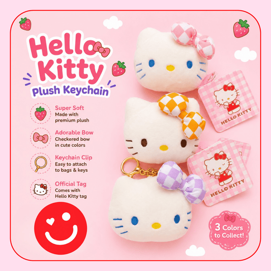 Sanrio Hello Kitty Plush Head Keychain - OVERRATED
