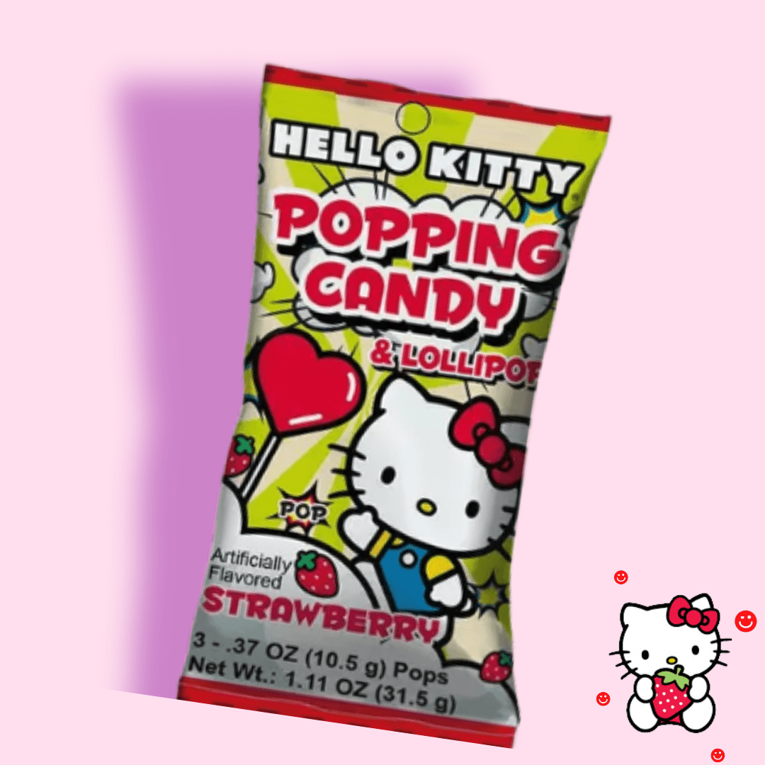 Sanrio Hello Kitty Strawberry Popping Candy & Lollipop - OVERRATED