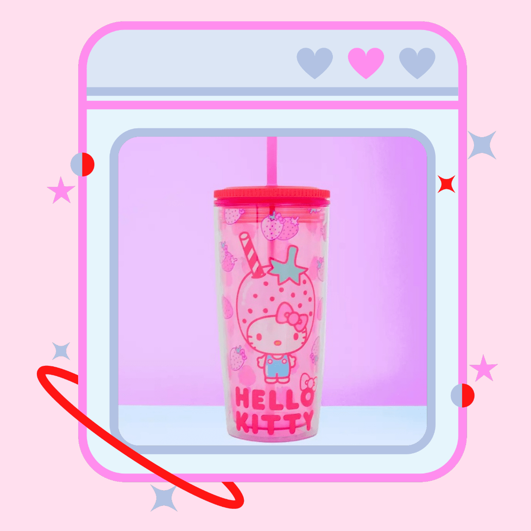 Sanrio Hello Kitty Strawberry Spill Resistant Tumbler - OVERRATED