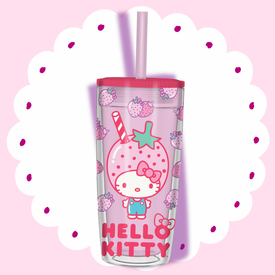 Sanrio Hello Kitty Strawberry Spill Resistant Tumbler - OVERRATED