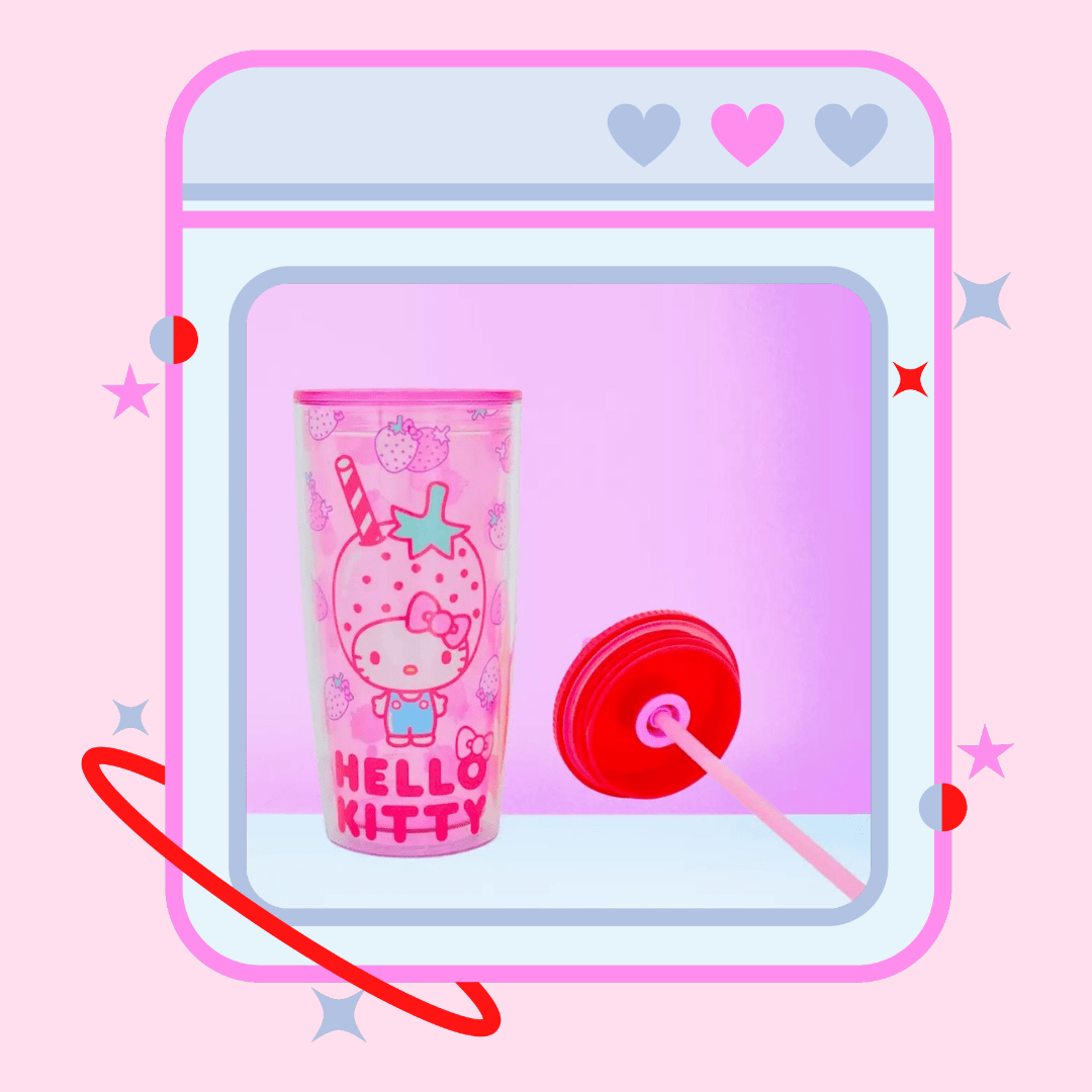 Sanrio Hello Kitty Strawberry Spill Resistant Tumbler - OVERRATED