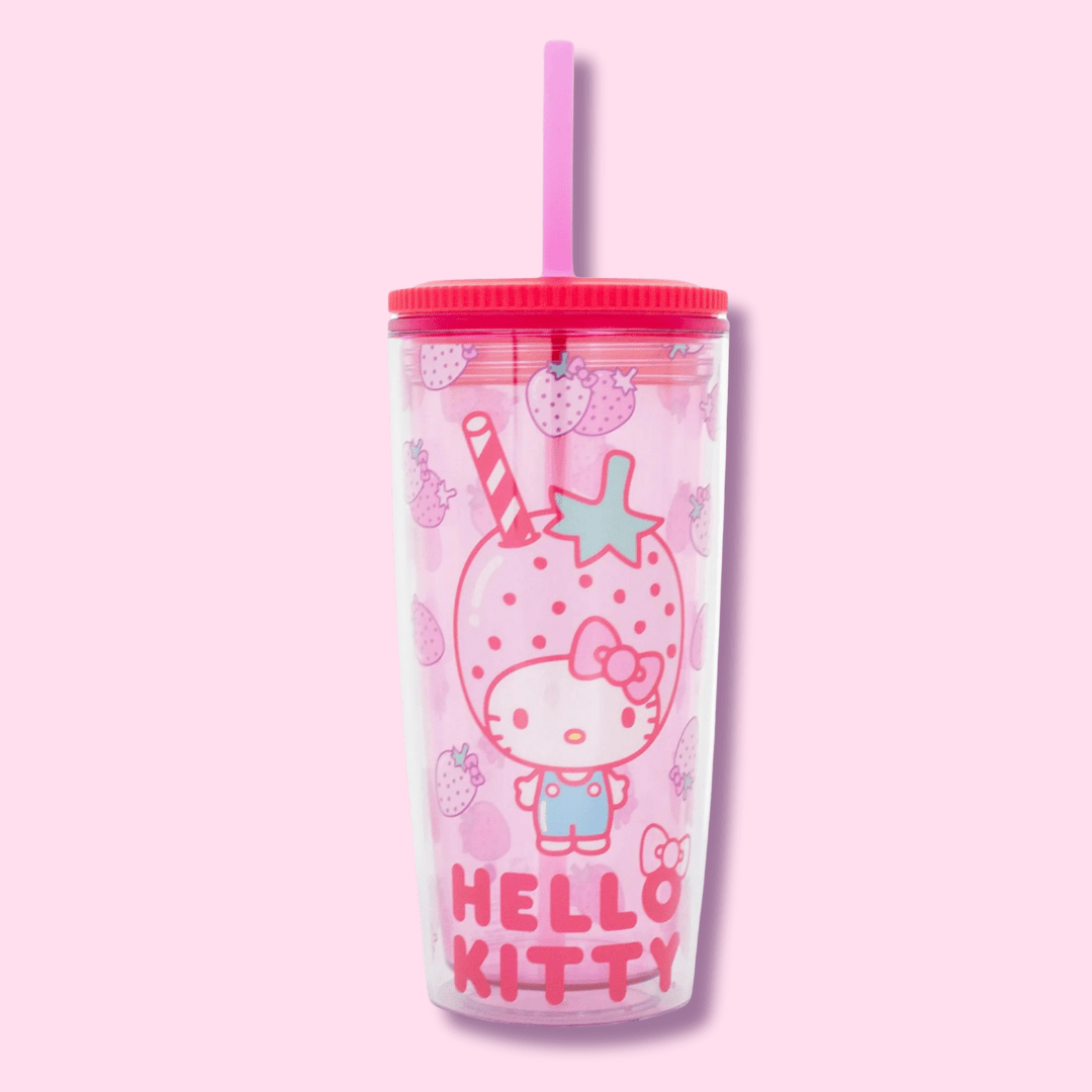 Sanrio Hello Kitty Strawberry Spill Resistant Tumbler - OVERRATED