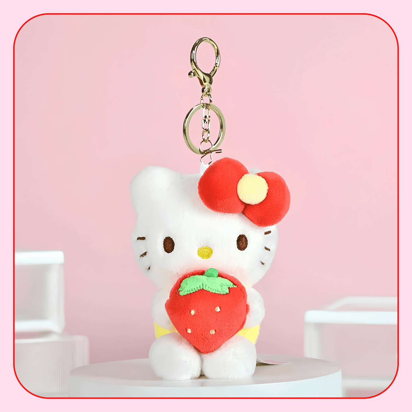 Sanrio Hello Kitty Strawberry Surprise Plush Keychain - OVERRATED