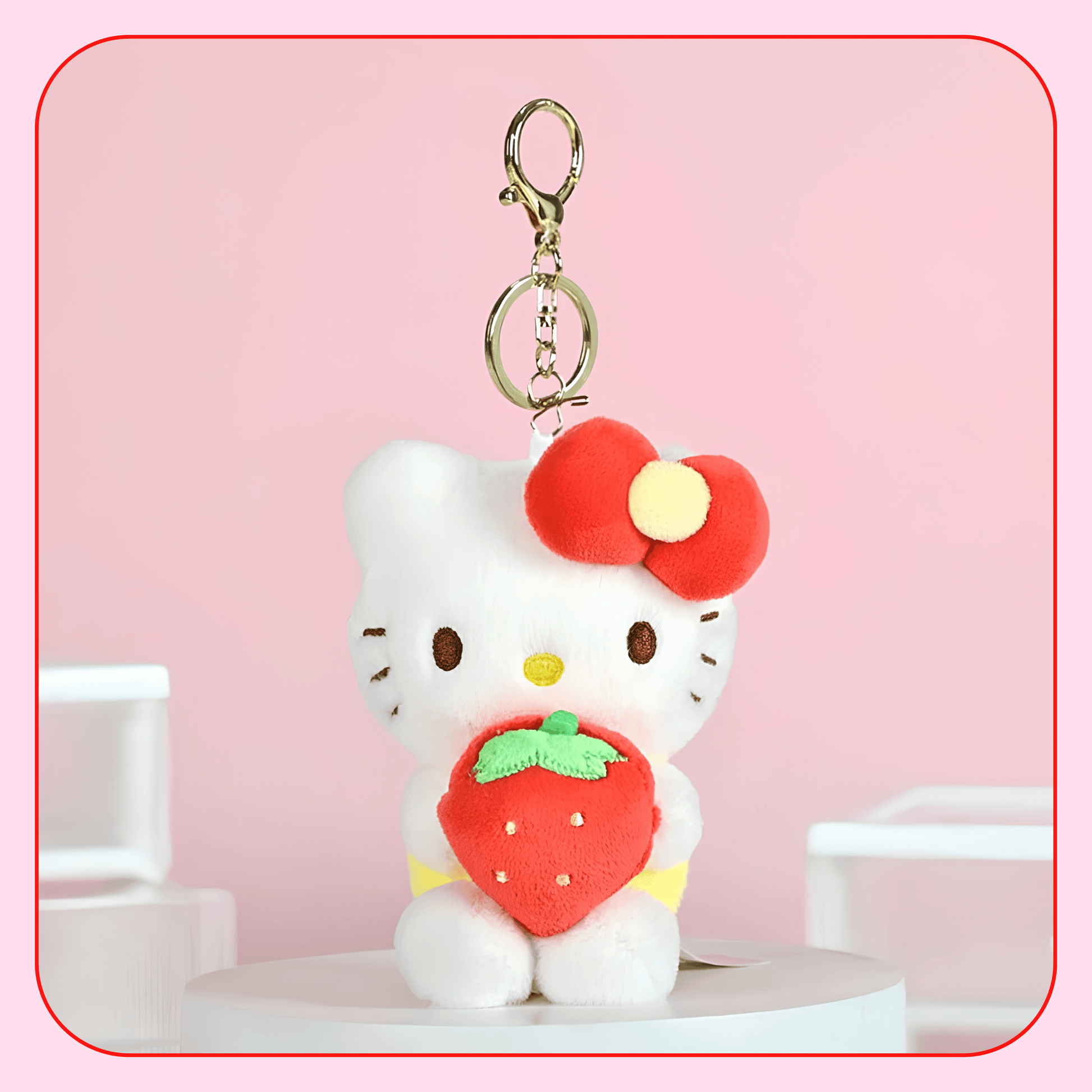Sanrio Hello Kitty Strawberry Surprise Plush Keychain - OVERRATED