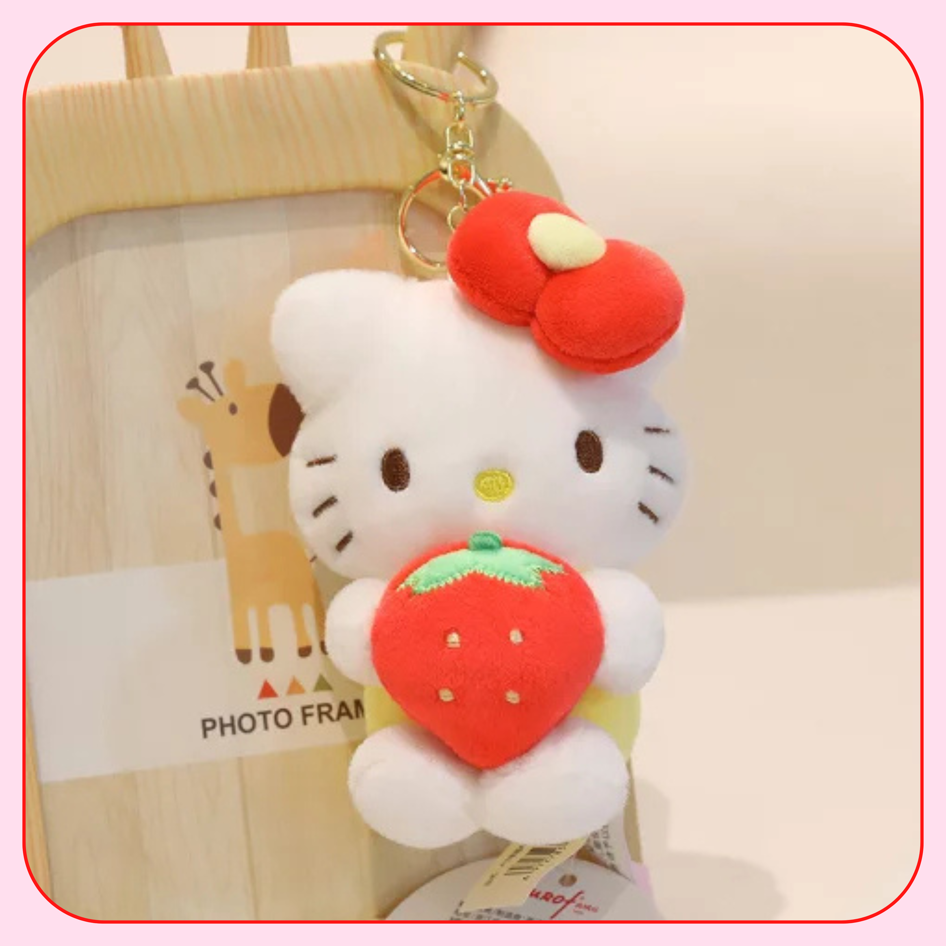 Sanrio Hello Kitty Strawberry Surprise Plush Keychain - OVERRATED