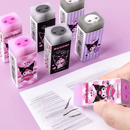 Kawaii eraser Sanrio Kuromi sandwich design side view - Overrated Korean Beauty & More