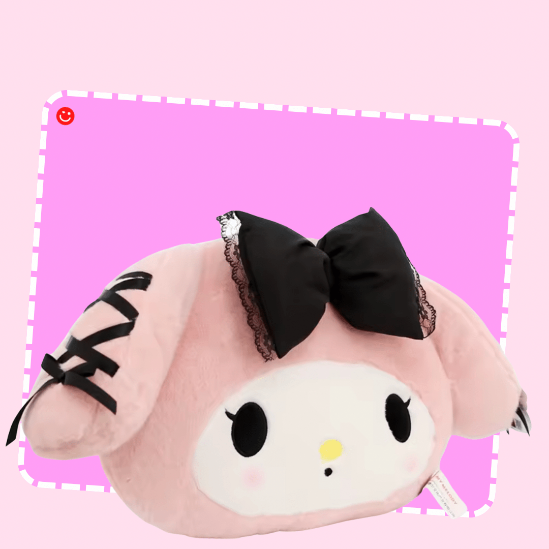Sanrio My Melody Gothic Bow Plushie Pillow - OVERRATED