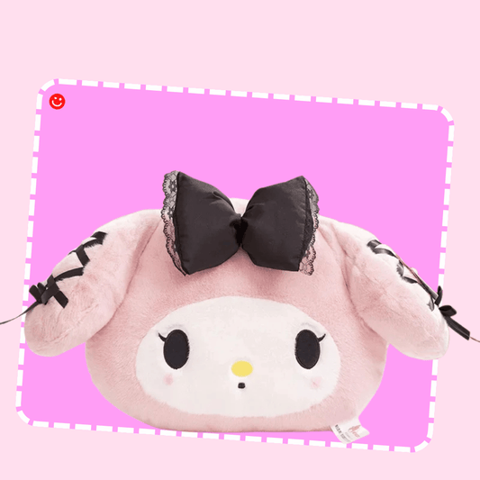 Sanrio My Melody Gothic Bow Plushie Pillow - OVERRATED