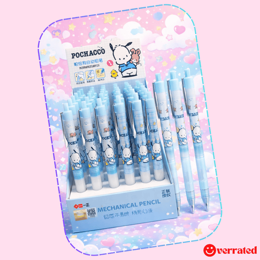 Sanrio mechanical pencil featuring Pochacco character on barrel - Overrated Korean Beauty & More