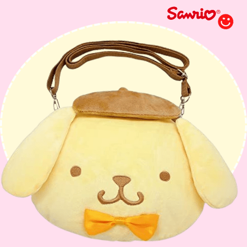Sanrio Pompompurin Plush Face Crossbody Bag - OVERRATED