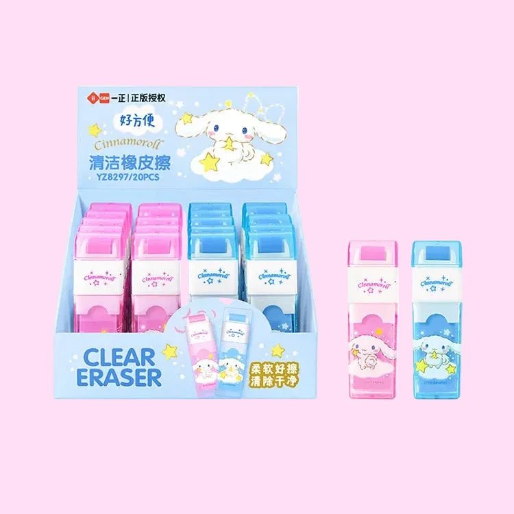 Sanrio eraser Hello Kitty Cinnamoroll My Melody roller eraser front view - Overrated Korean Beauty & More