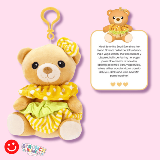Scrunch Bunch Betsy Bear Scrunchy Keychain Plush - OVERRATED