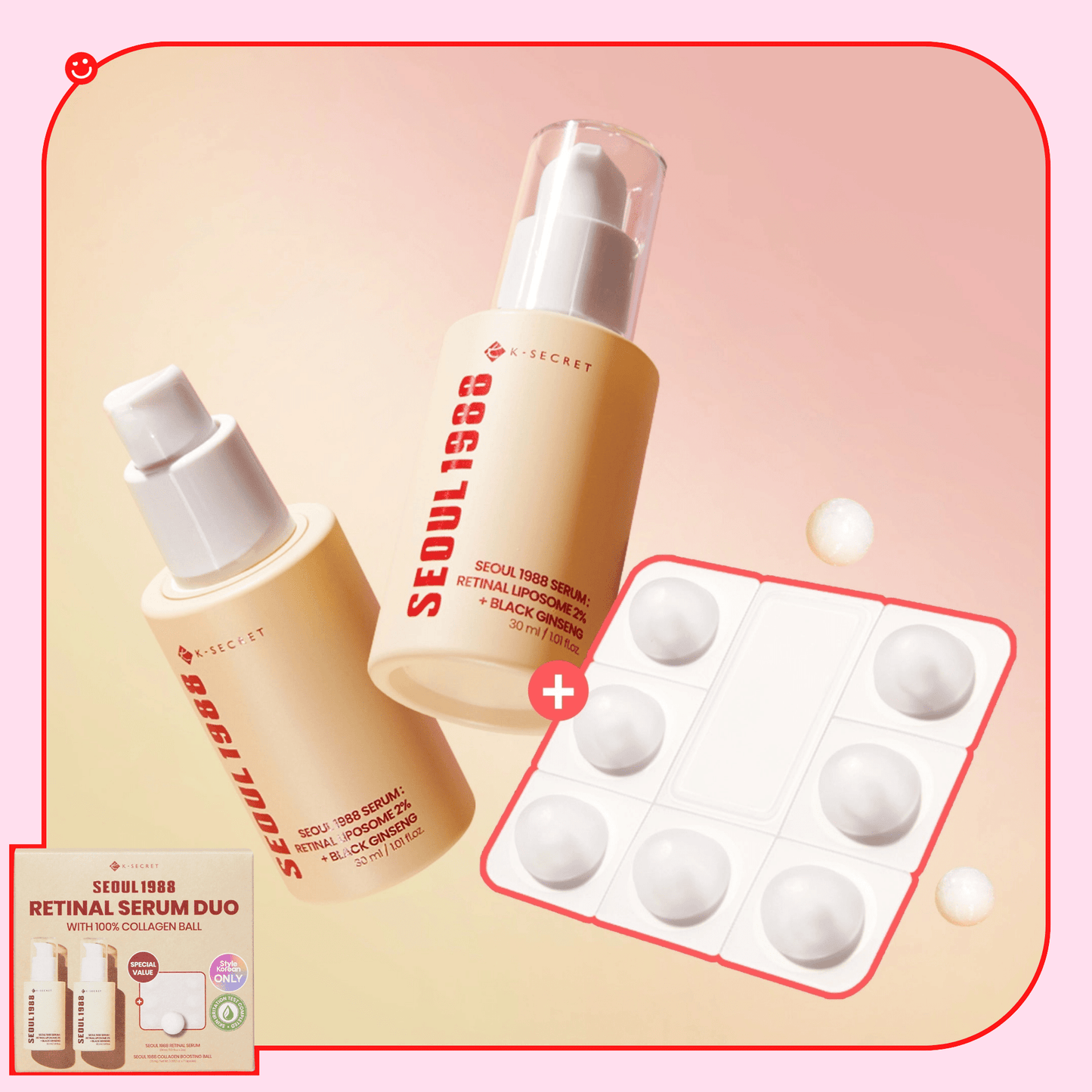 Korean retinal black ginseng serum double set anti-aging - Overrated Korean Beauty & More