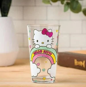 Hello Kitty 16oz Pint Glass with Glitter in Retail Box