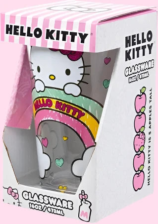 Hello Kitty 16oz Pint Glass with Glitter in Retail Box