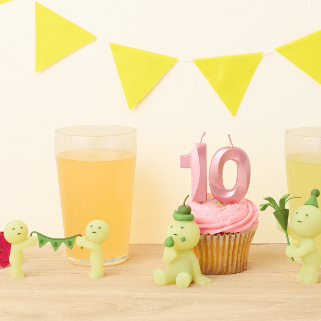 Smiski blind box Birthday Series party hat figure with candle glow in the dark pose - Overrated Korean Beauty & More