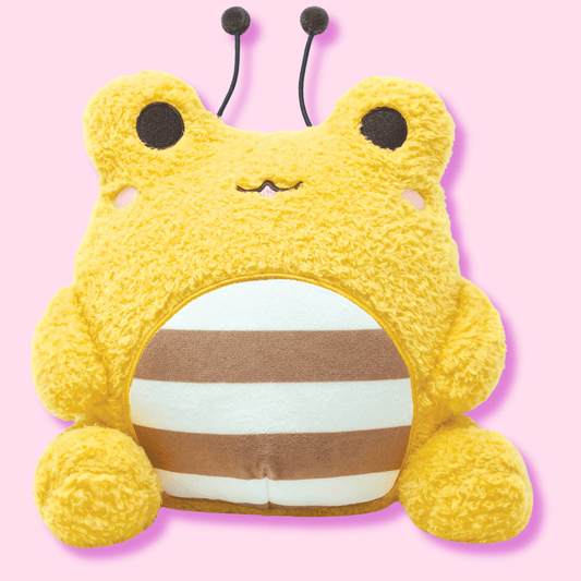 Soft Fluffy Yellow Bumble Bee Wawa Frog Plushie - OVERRATED