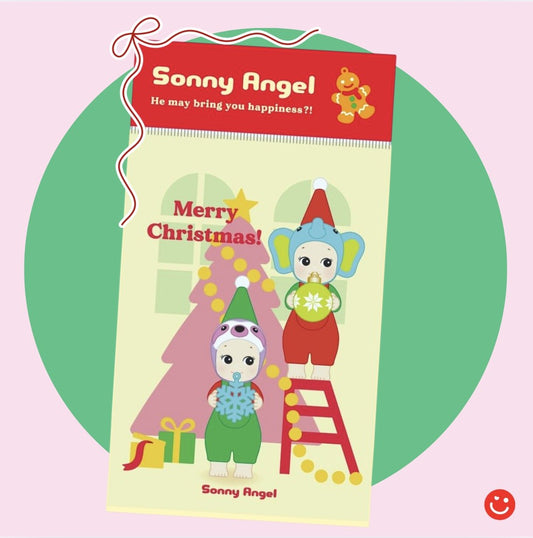 Sonny Angel Merry Christmas Greeting Card Pack front cover design - Overrated Korean Beauty