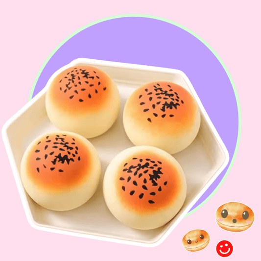 Squishy Sesame Delight Toasty Bun Puff Sensory Toy - OVERRATED