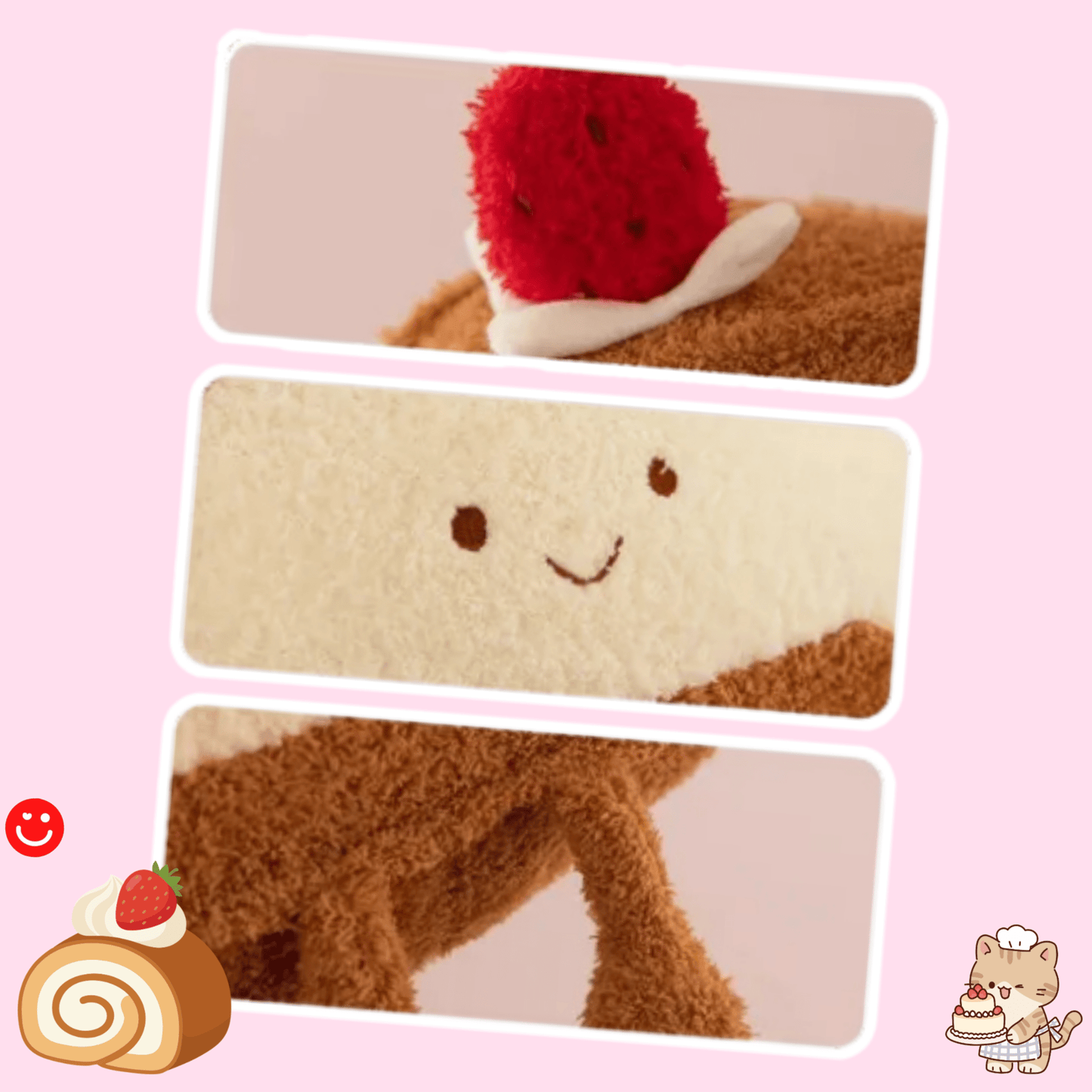 Strawberry Swiss Roll Plush - OVERRATED
