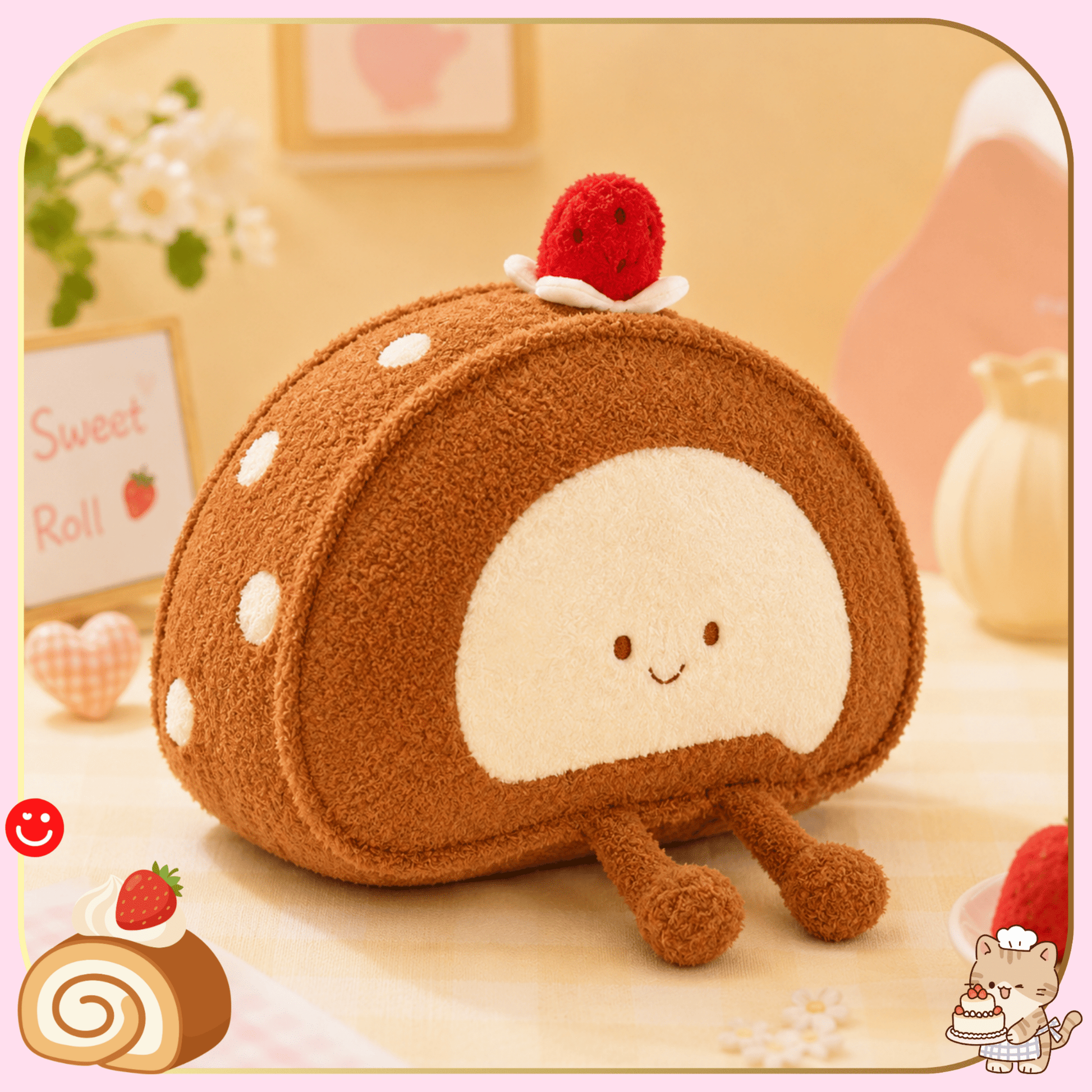 Strawberry Swiss Roll Plush - OVERRATED