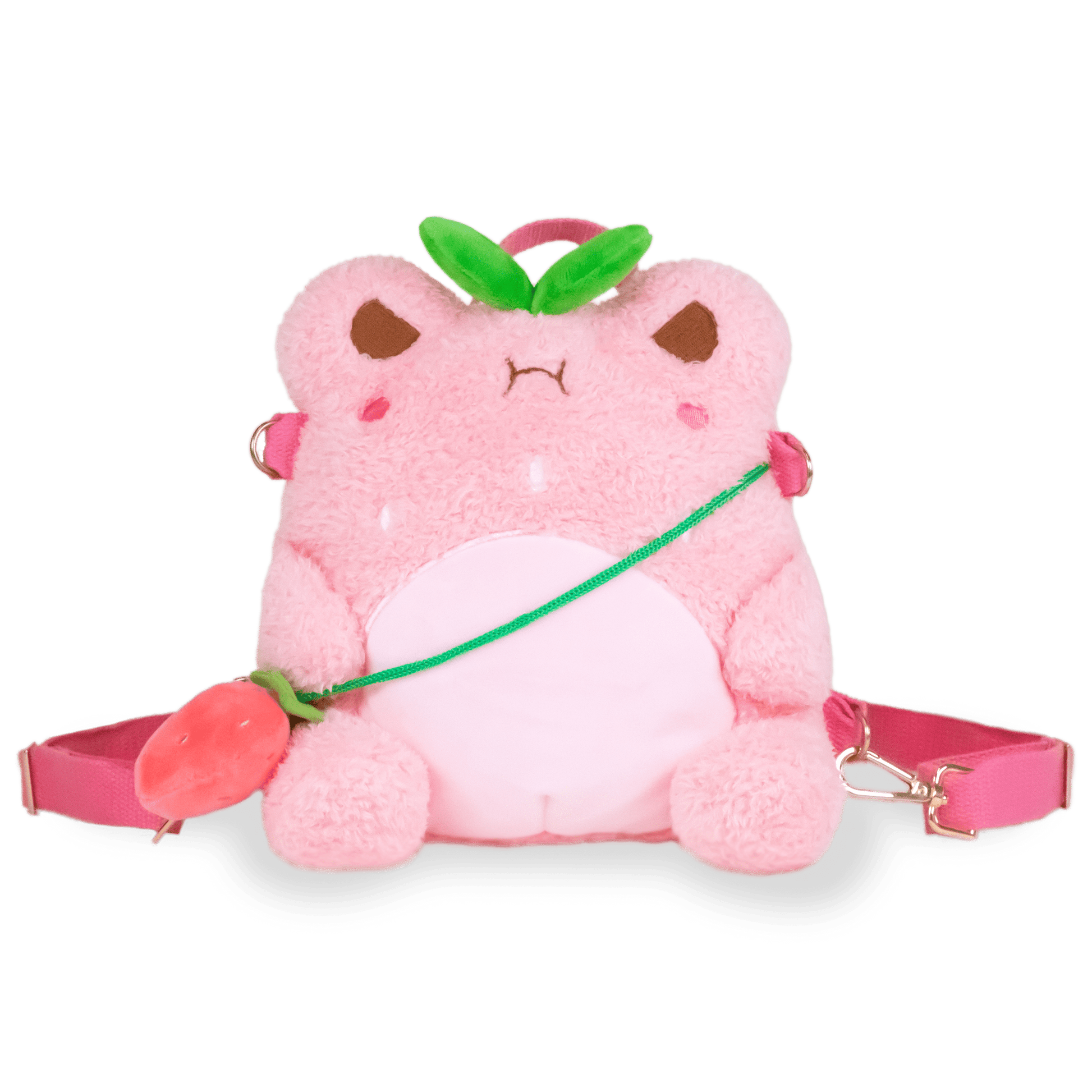 Strawberry Wawa Backpack (Cute Kawaii Pink Frog Shoulder Bag - OVERRATED