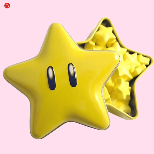 Super Mario candy tin Super Star shape Nintendo sweet gift - Overrated Korean Beauty & More