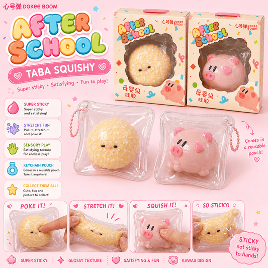 Taba Squishy Keychain Pouch – Piggy & Sesame Bun - OVERRATED