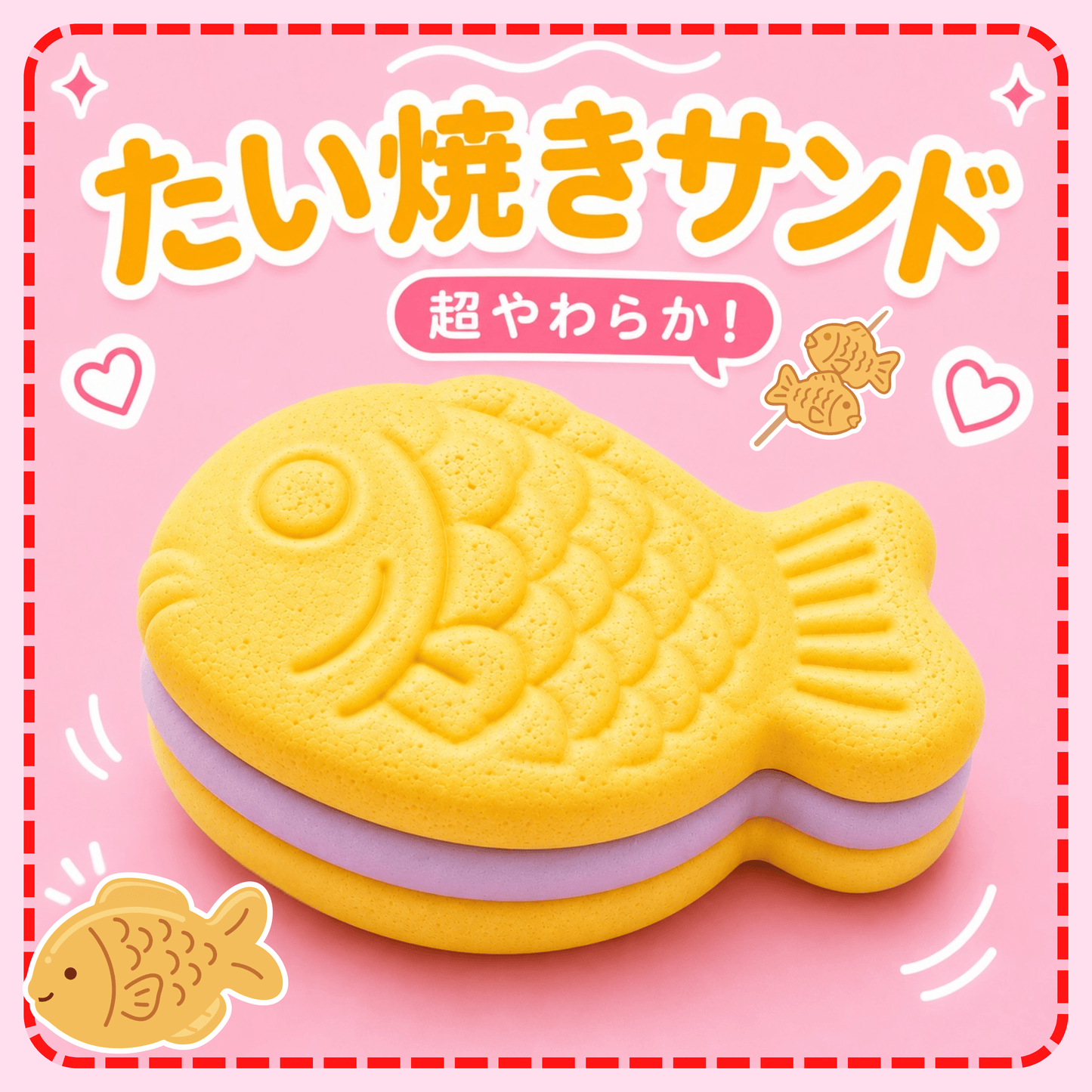 たい焼きTaiyaki Fish Sandwich Squishy Toy - OVERRATED